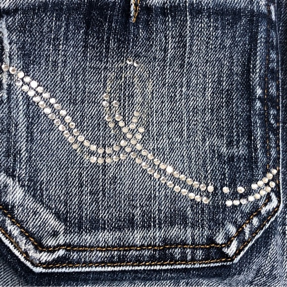 Hippie wide leg, embellished, sequin waist, jeans - Picture 4 of 11